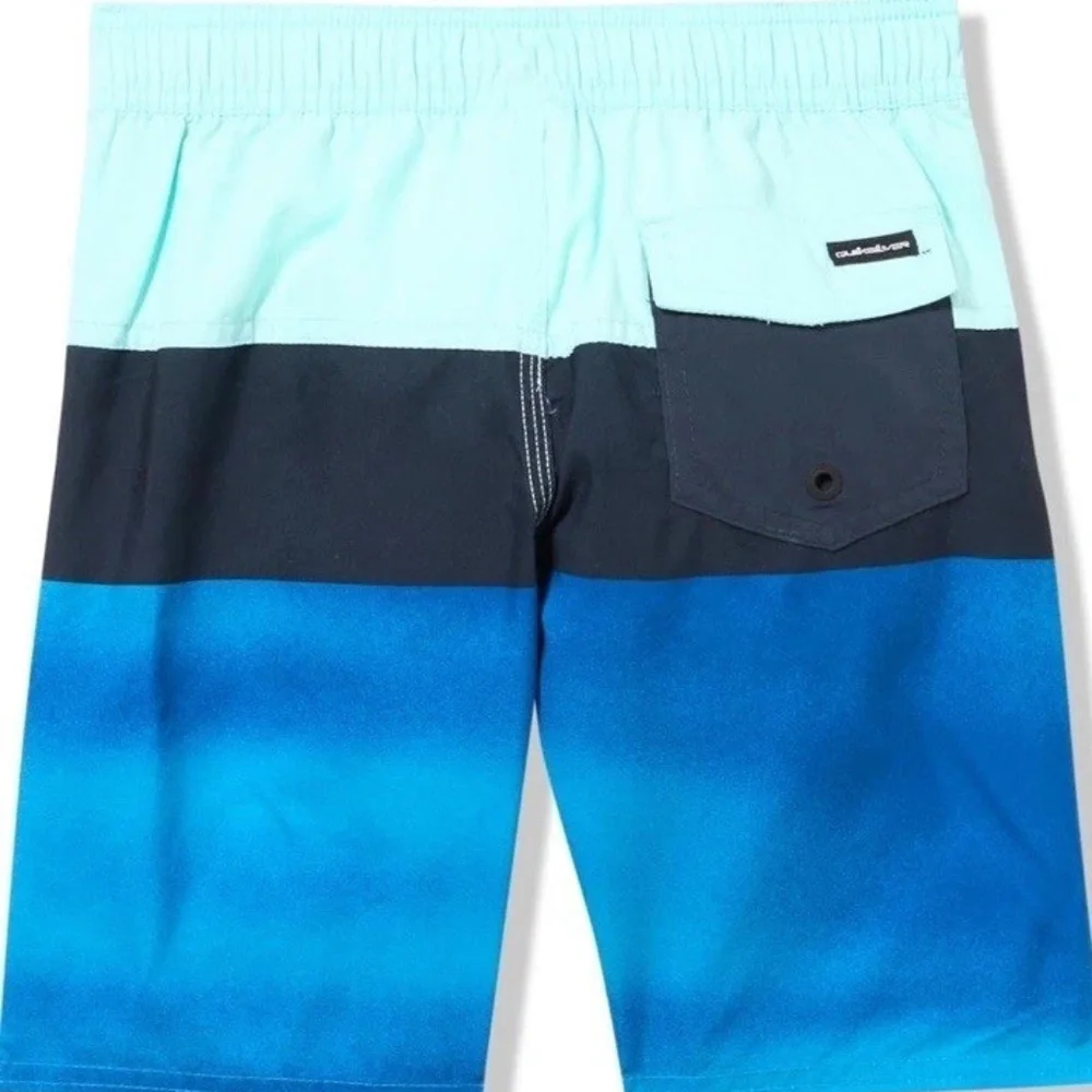 Quiksilver Boardshorts‎ Youth Size 29 Swim Trunks Blue Pocket & Drawstring NWT